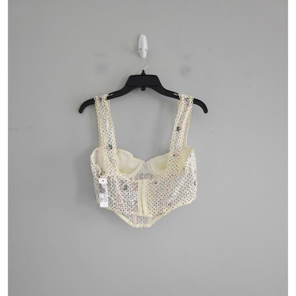 Olivaceous Ivory Dot Lave Corset Top L NWT - Picture 4 of 4